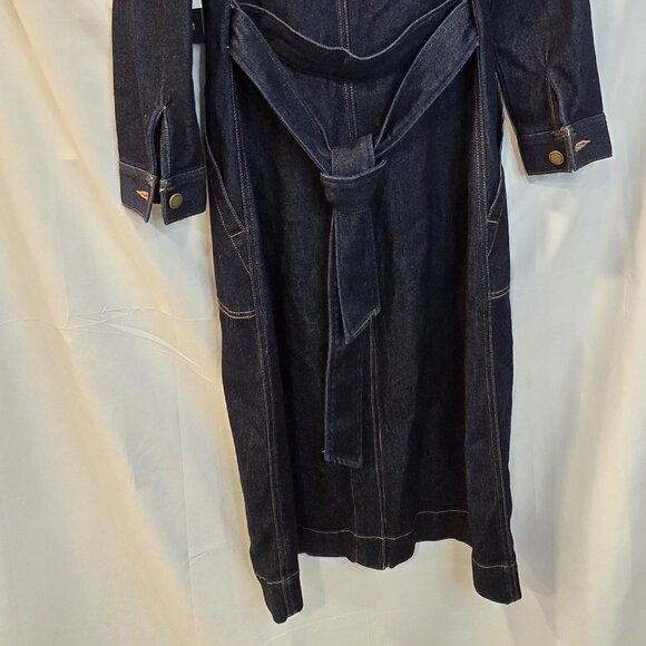NWT Liverpool Duster Jacket Size XS Blue Trench Belt Pockets - Picture 9 of 9